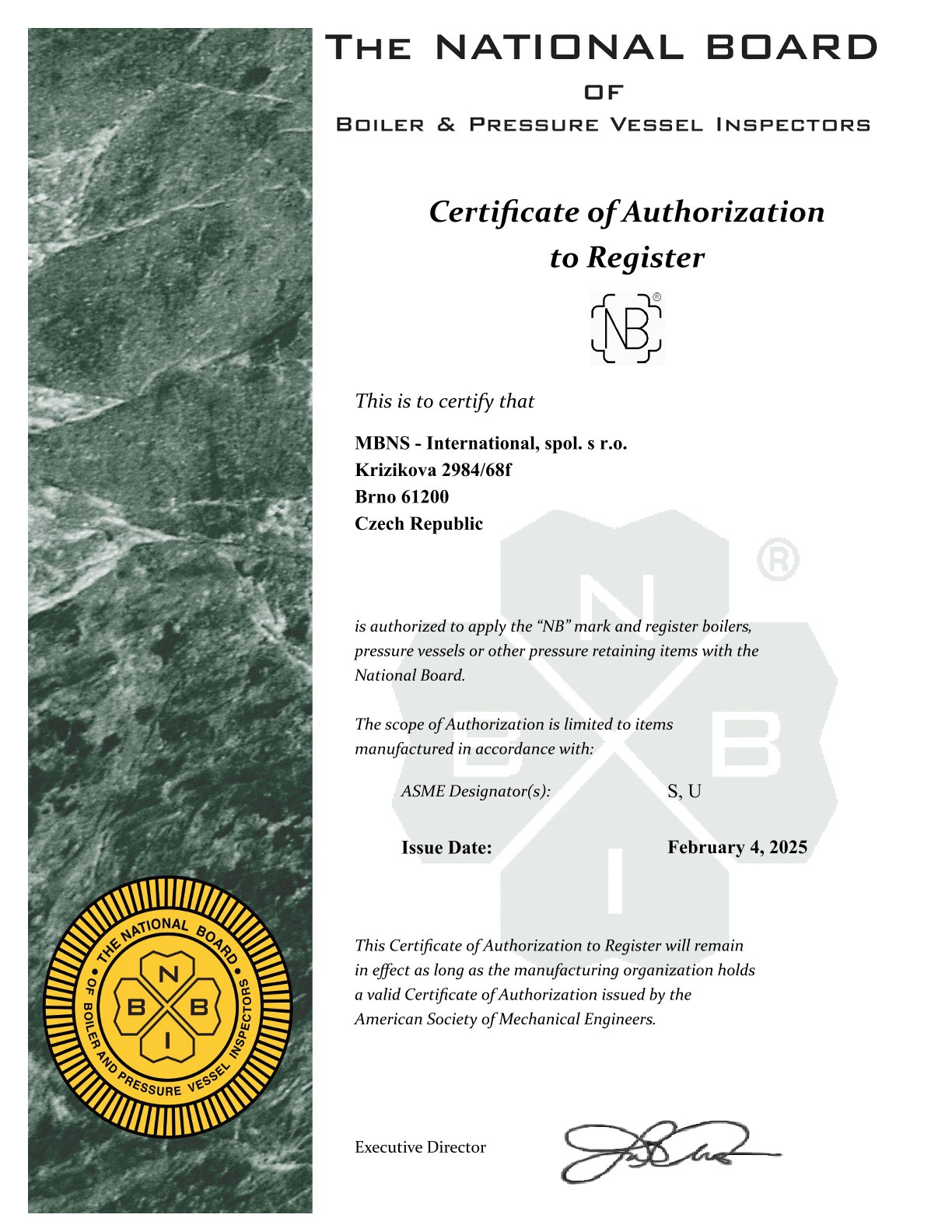 NB Certificate