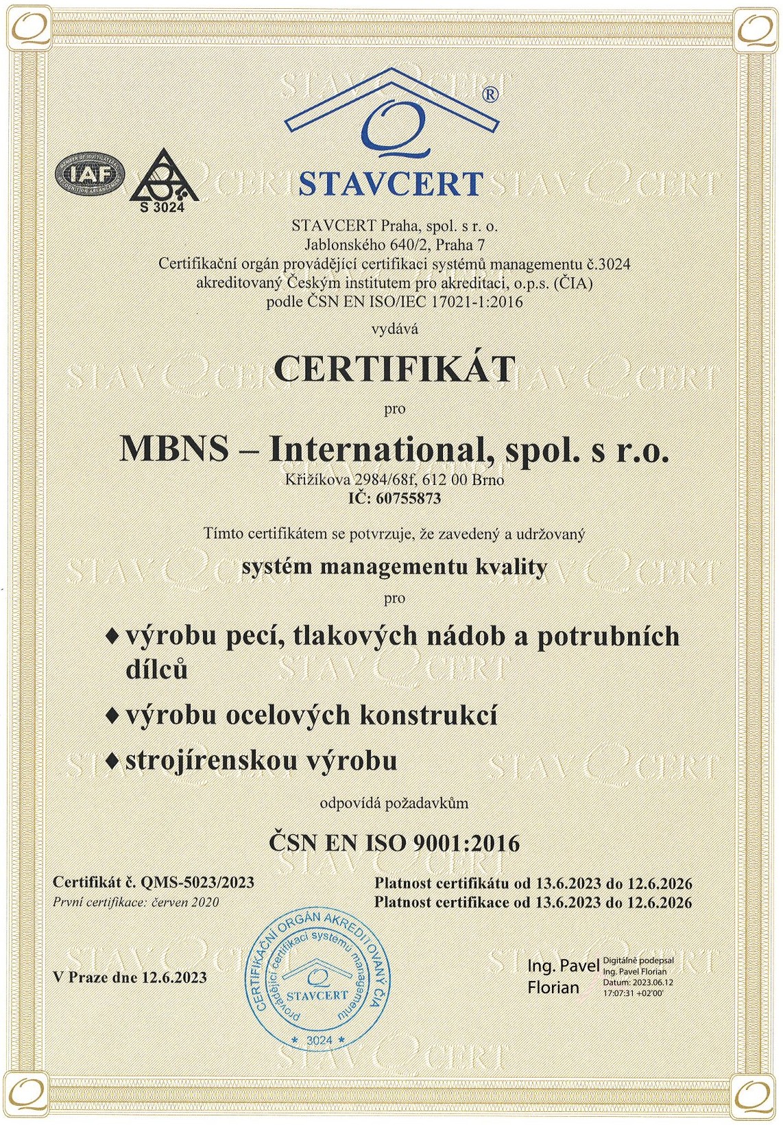 Certifikace Stavcert