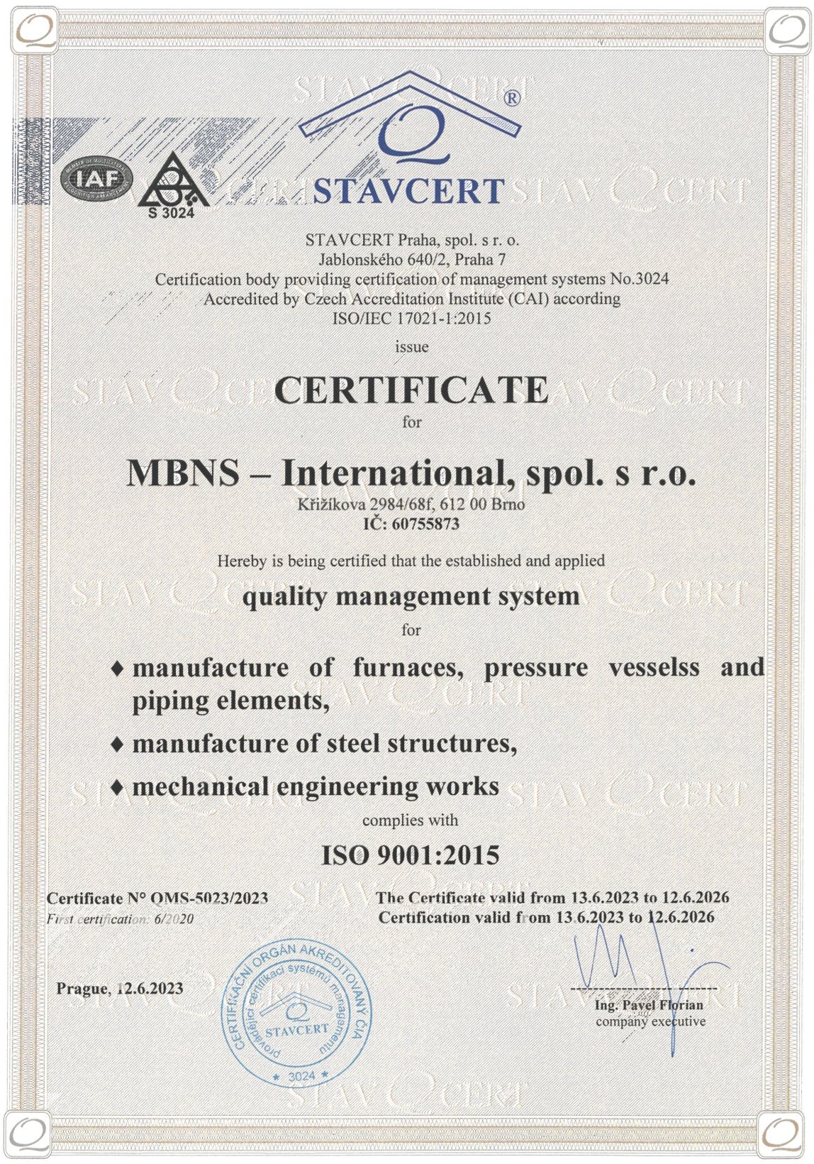 Certifikace Stavcert
