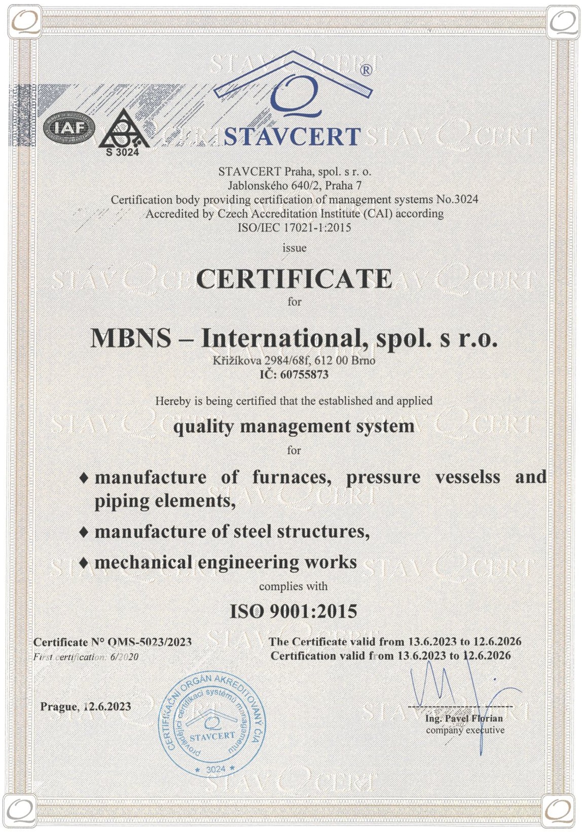 Certifikace Stavcert