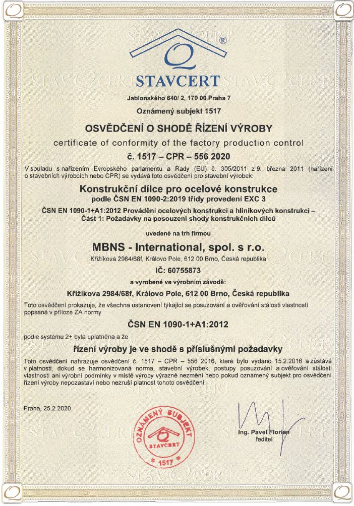 Stavcert osvědčení o shodě