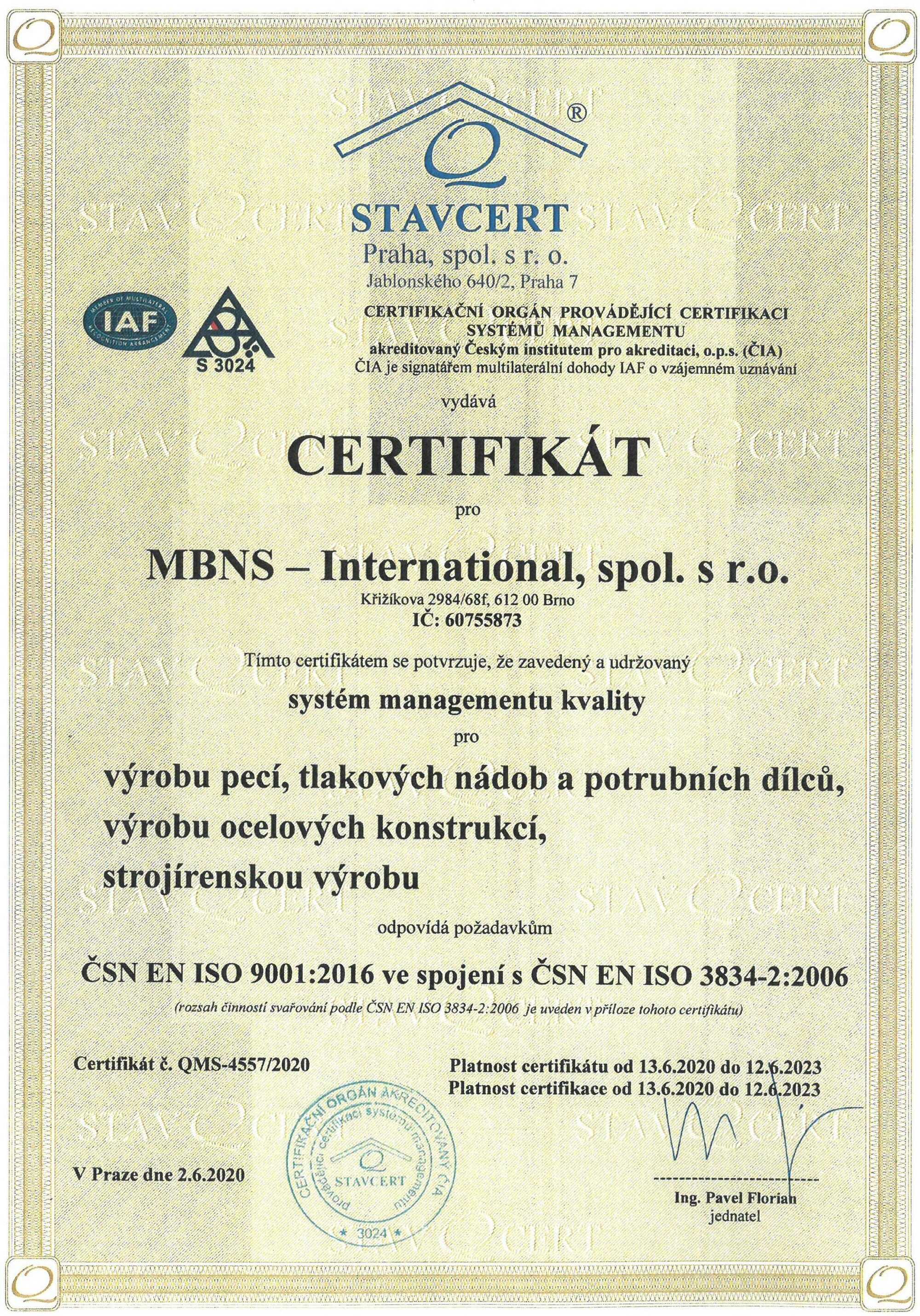 Certifikace Stavcert