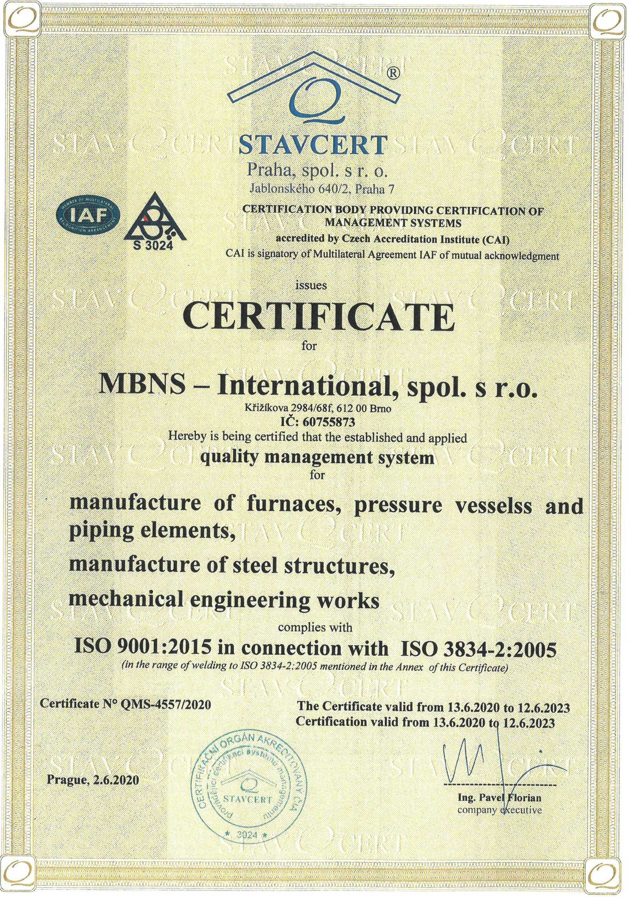Stavcert certificate